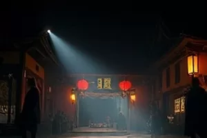 《白桦街口》都市剧封面，白桦树与街角路灯
